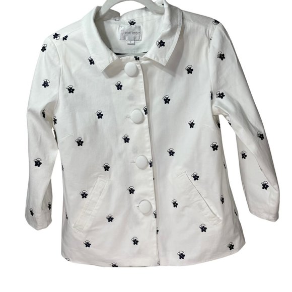 VTG ERIN LONDON Women's Embroidered Lined Button Jacket with Shoulder Pads S - Picture 2 of 8